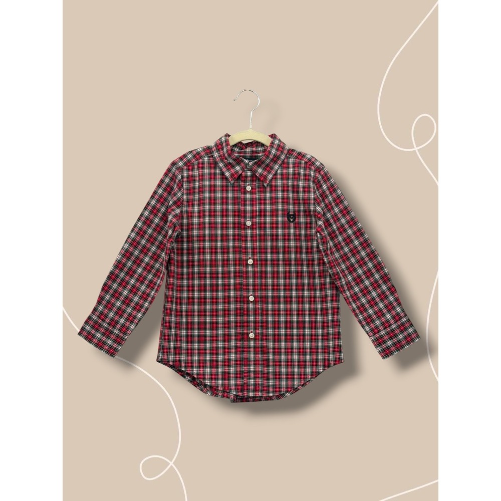Chaps Plaid Cotton Blend Long Sleeve Button Down Shirt Size 5